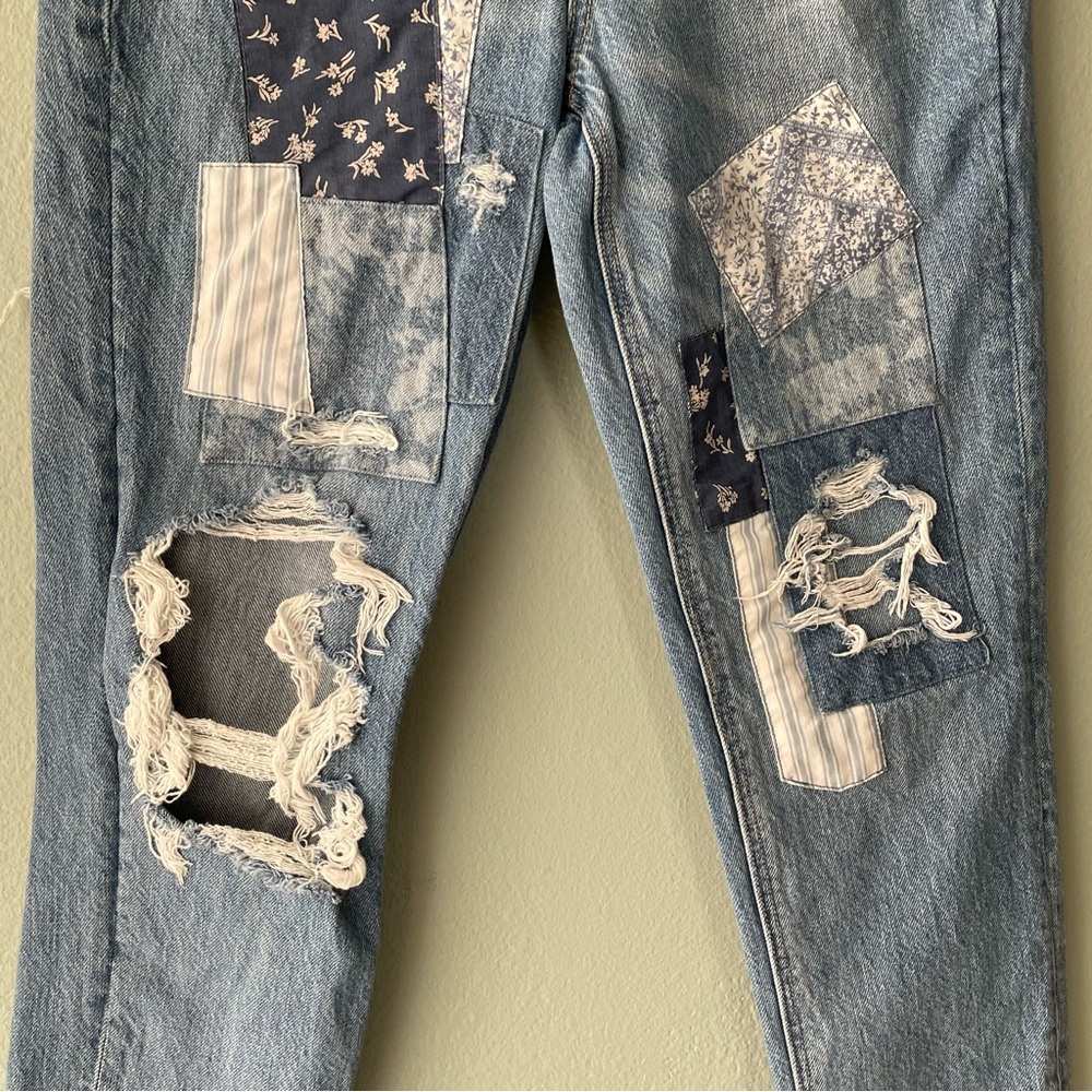 American Eagle | Patchwork Distressed Mom Straigh… - image 6